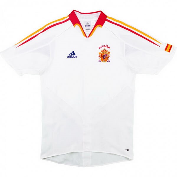 Tailandia Camiseta España Segunda equipación Retro 2004 2006 Blanco